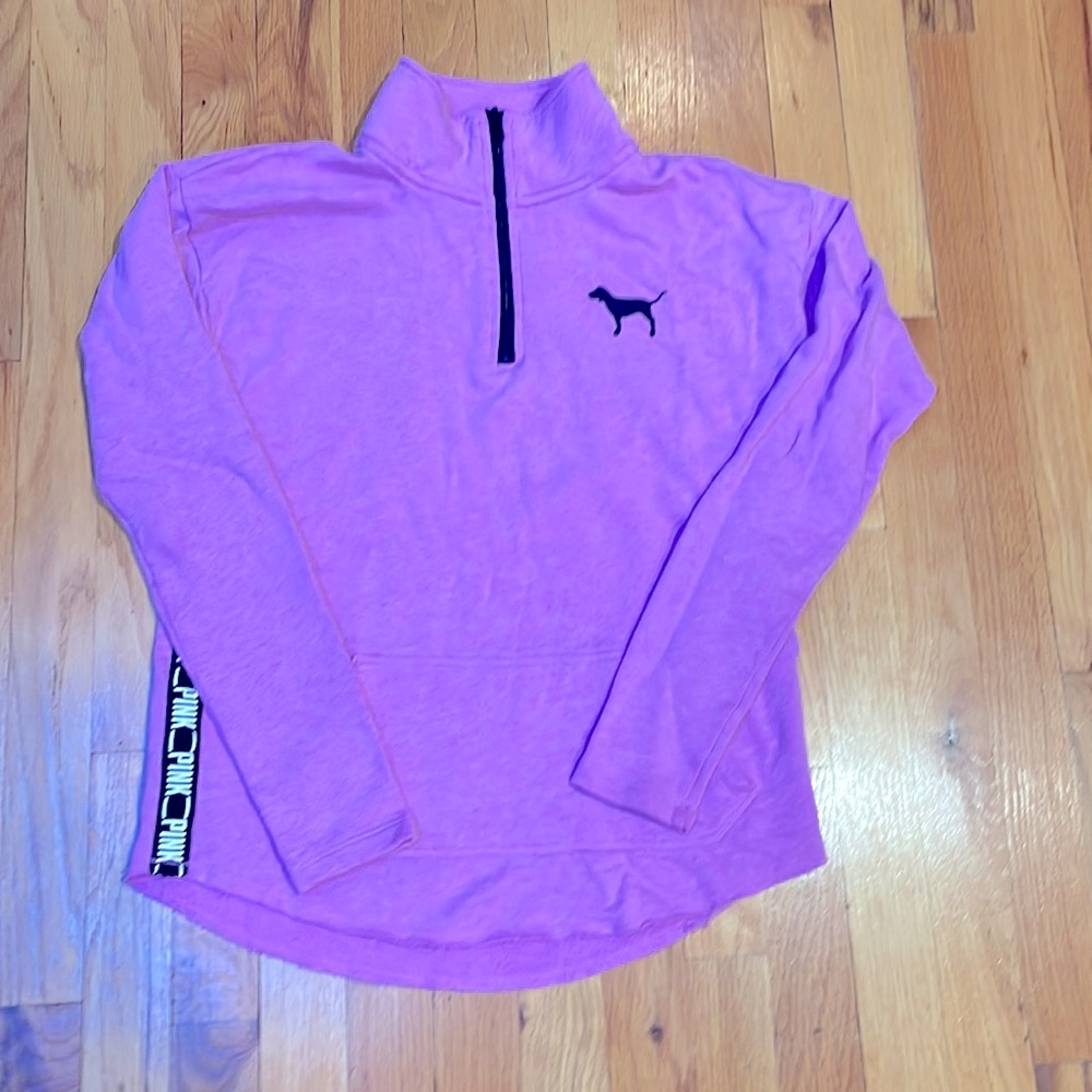 3/4 zip purple-ish sweatshirt